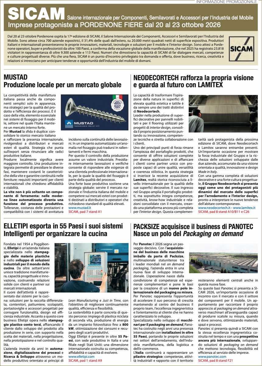 SICAM Salone internazionale per Componenti, Semilavorati e Accessori per l'Industria del Mobile